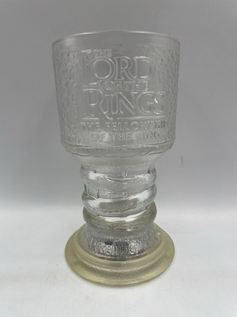 The Lord of the Rings Fellowship of the Ring Glass Light Up Goblet December 2001